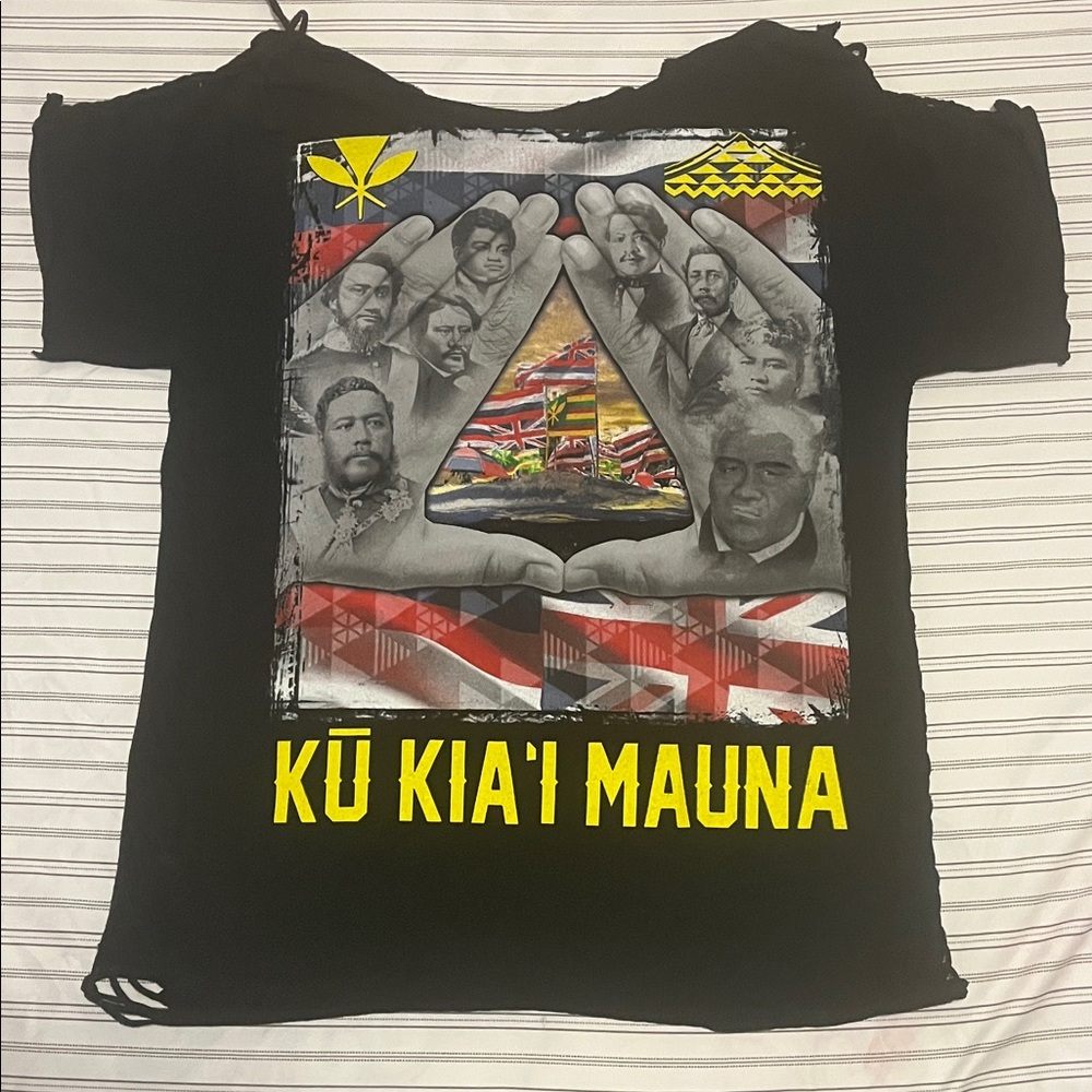 Black Graphic T-Shirt with Yellow Text